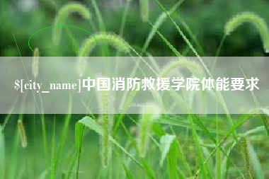 建湖中国消防救援学院体能要求