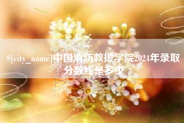 建湖中国消防救援学院2024年录取分数线是多少