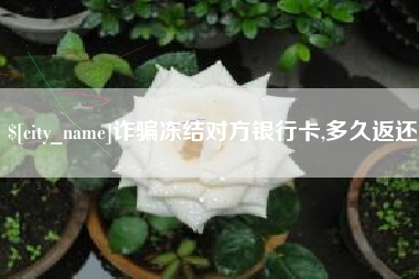 建湖诈骗冻结对方银行卡,多久返还