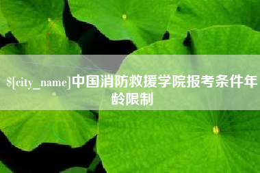 建湖中国消防救援学院报考条件年龄限制