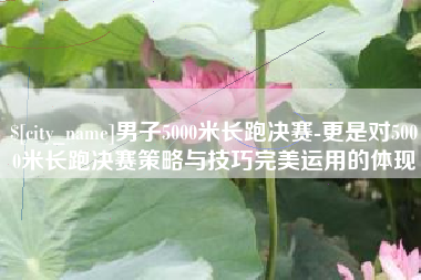 建湖男子5000米长跑决赛-更是对5000米长跑决赛策略与技巧完美运用的体现