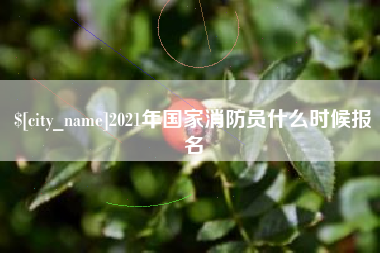 建湖2021年国家消防员什么时候报名