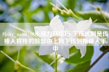 建湖60米接力赛技巧-下压式则是传棒人将棒的前部由上向下传到接棒人手中