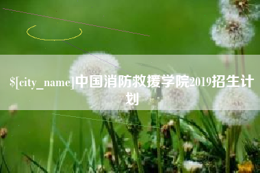 建湖中国消防救援学院2019招生计划